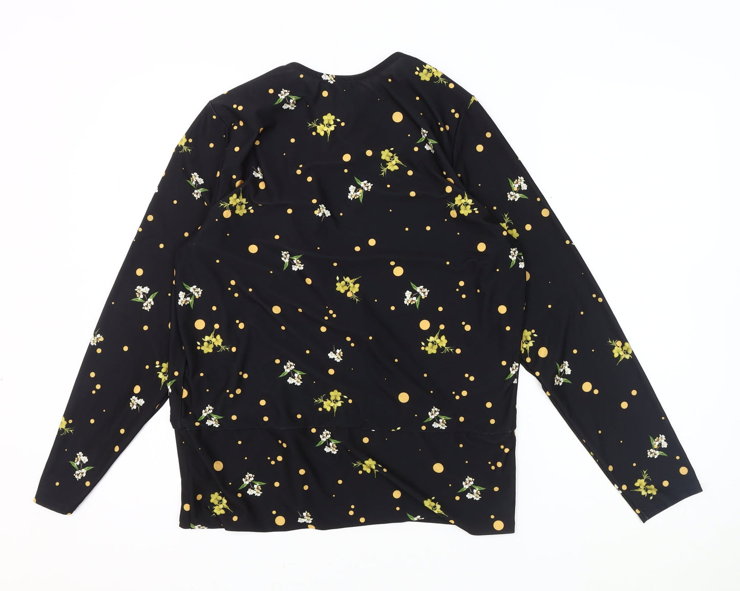 Dorothy Perkins Women's Black Floral Wrap Top Size 12