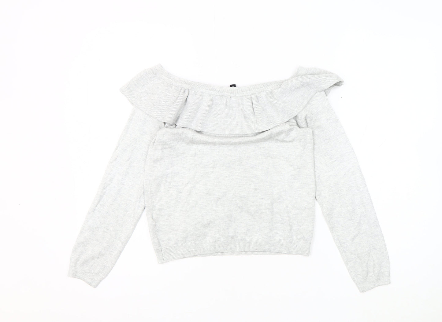 DIVIDED Women's Grey Pullover Jumper, Size S, Boat Neck