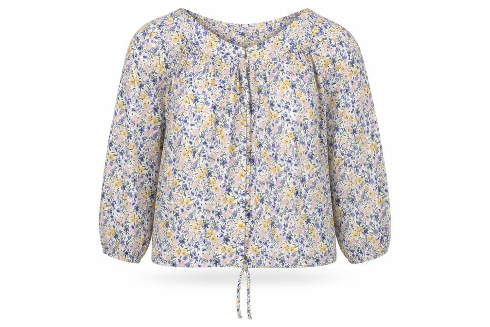 MNG Women's Multicoloured Floral Blouse, Size 12, Long Sleeve