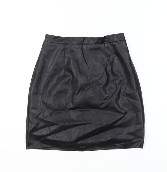 River Island Women's Black Zip Pencil Skirt Size 6