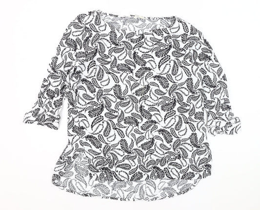 Next Women's Black Floral Blouse Size 14 Viscose