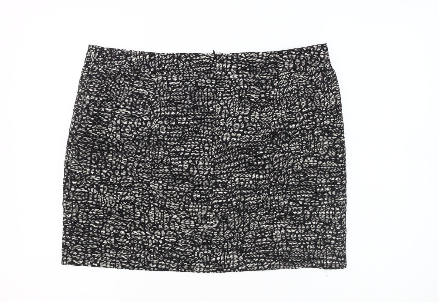 Next Women's Geometric Black Pencil Skirt Size 16