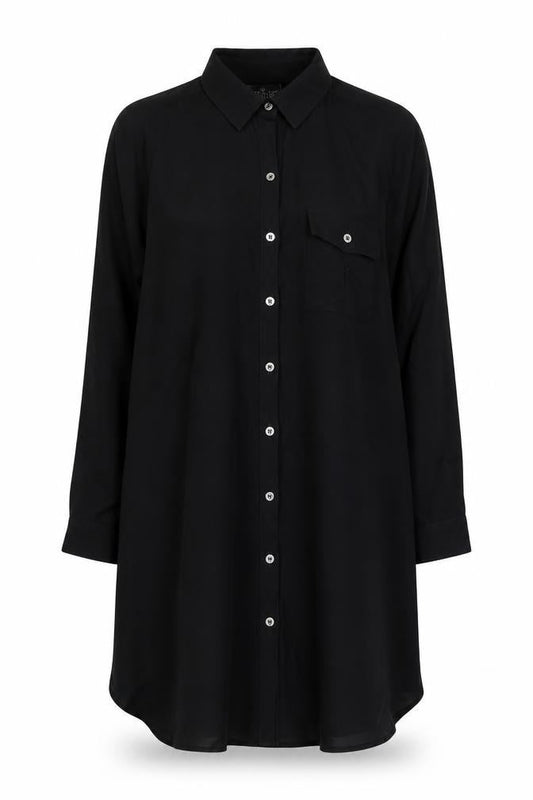 Topshop Petite Black Shirt Dress Size 4 Women