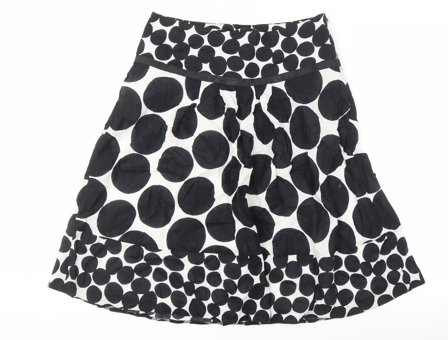 M&Co. Women's Black Polka Dot A-Line Skirt, Size 12