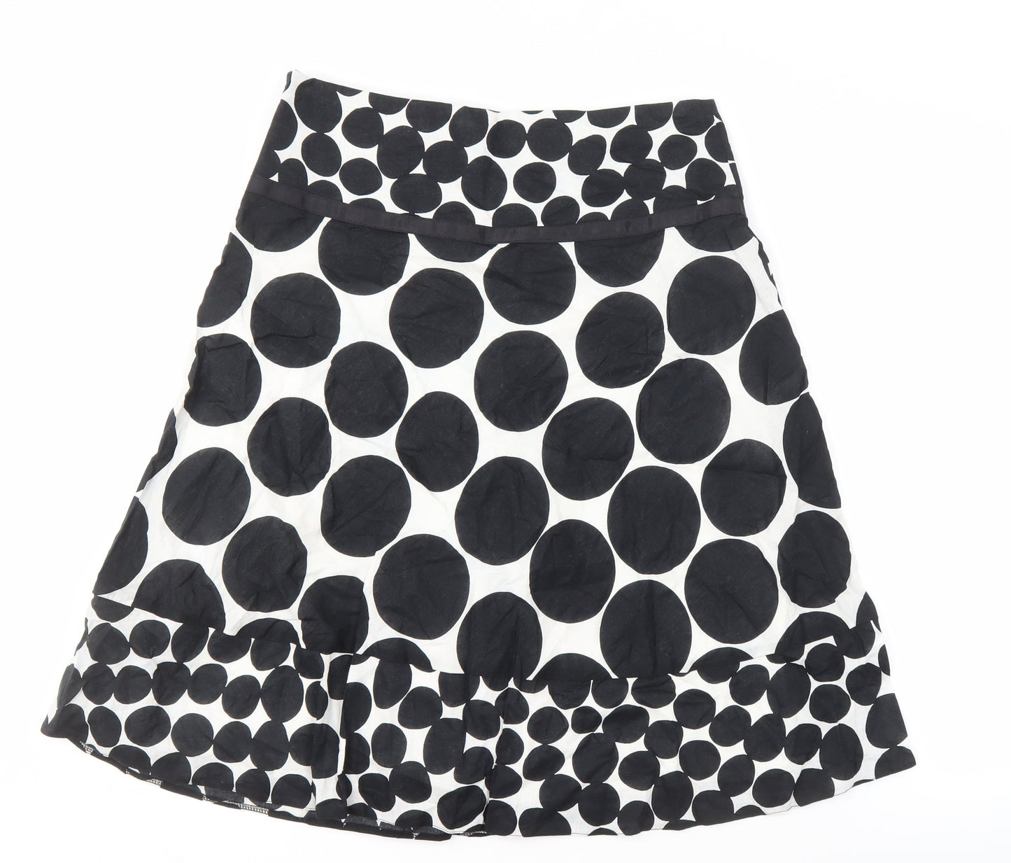 M&Co. Women's Black Polka Dot A-Line Skirt, Size 12