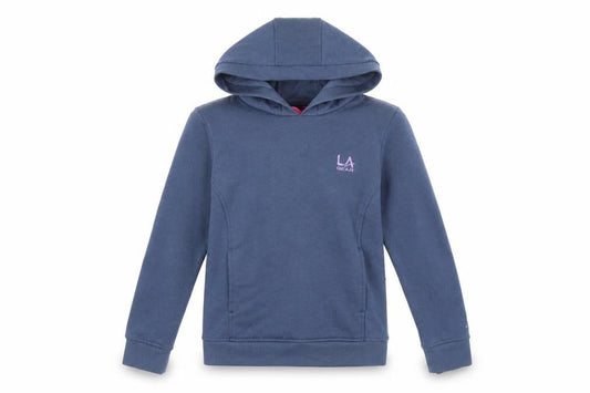 Front view of LA Gear girls’ blue hoodie pullover, 8-9 years, long sleeve