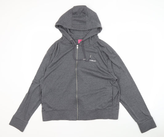 LA Gear Women's Grey Full Zip Hoodie Size 16 with Logo