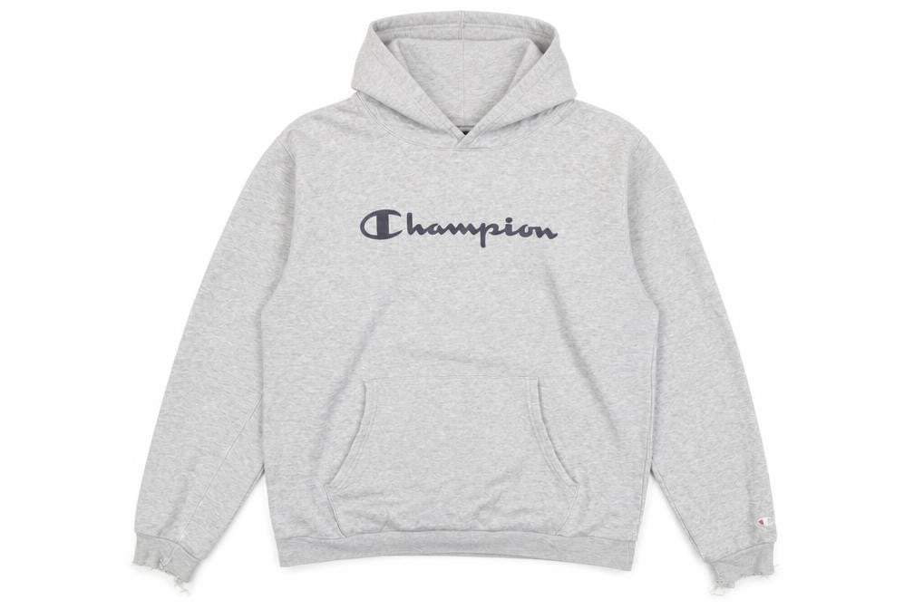 Champion Men's Grey Pullover Hoodie 2XL Logo Fleece