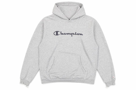 Champion Men's Grey Pullover Hoodie 2XL Logo Fleece