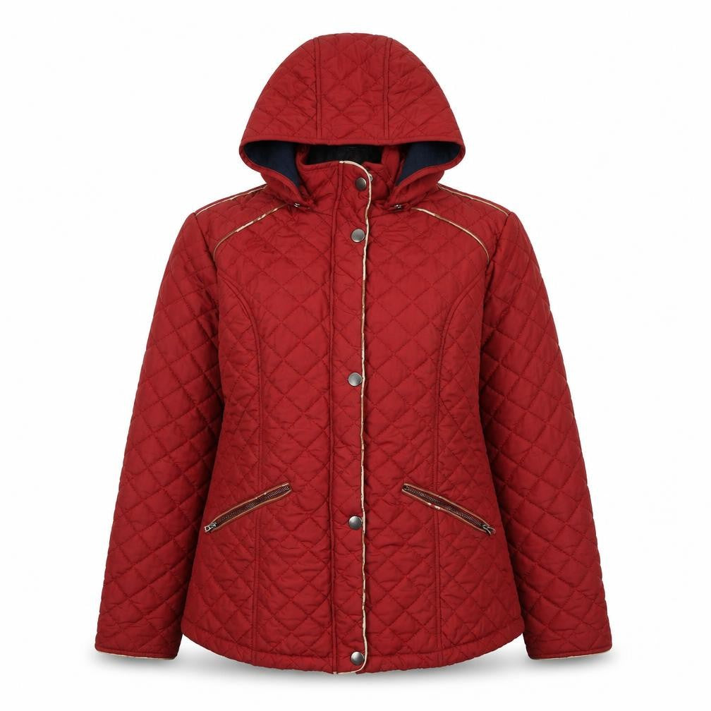 Cotton Traders Women's Red Quilted Puffer Jacket Size 14