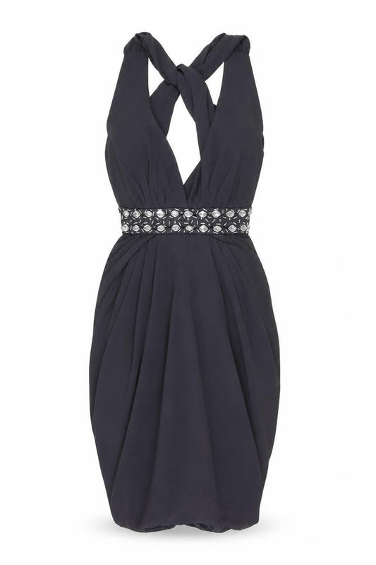 Lipsy Women's Black Halter Bodycon Dress Size 8 Party