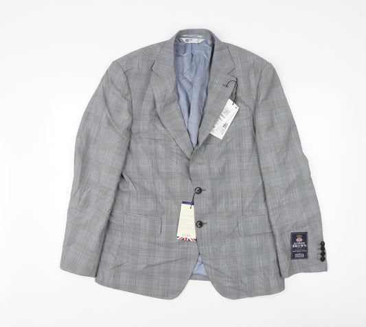 Marks and Spencer Men's Grey Check Blazer, 40
