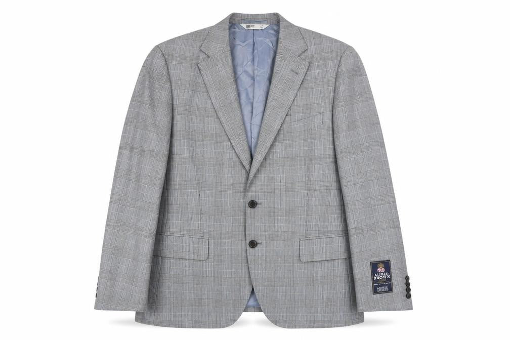 Marks & Spencer Men's Grey Check Blazer, 40