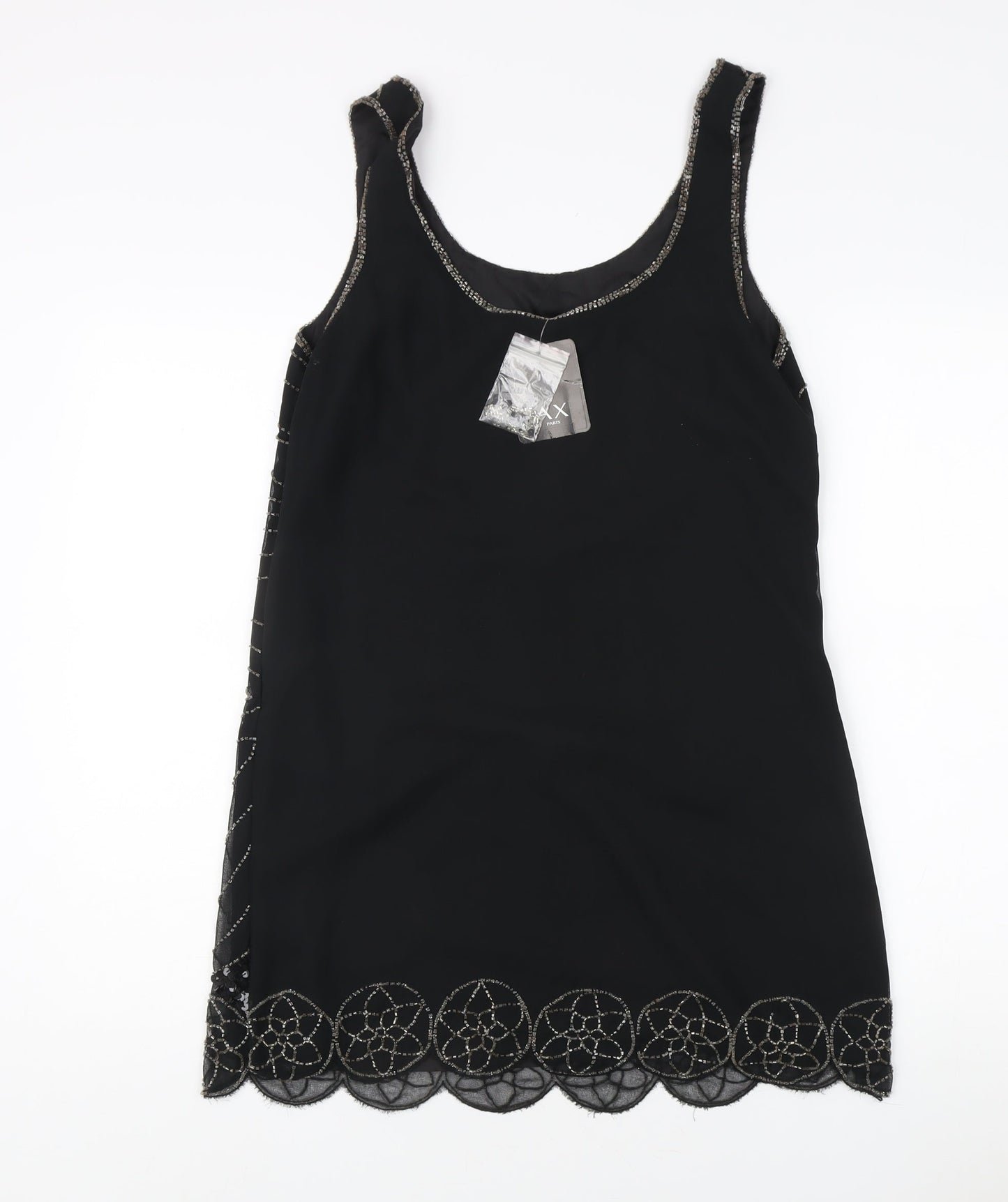 AX Paris Women's Black Sequined Sleeveless Dress Size 14
