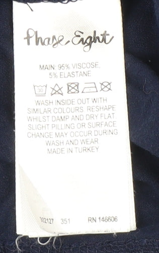 Phase Eight Women's Blue Boat Neck Top Size 12