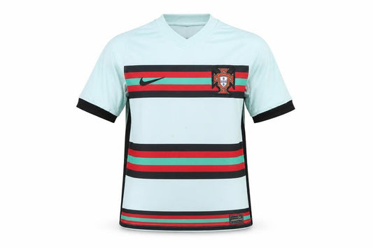 Front view of Nike boys’' blue football jersey m athletic fit
