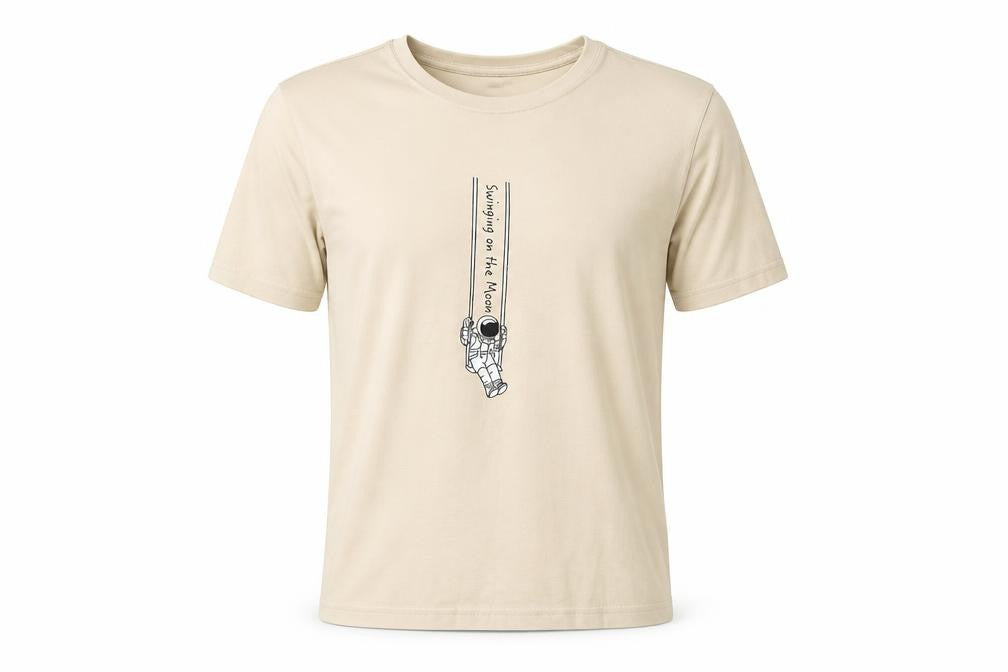 Mindful Men's Beige Graphic Print T-Shirt S