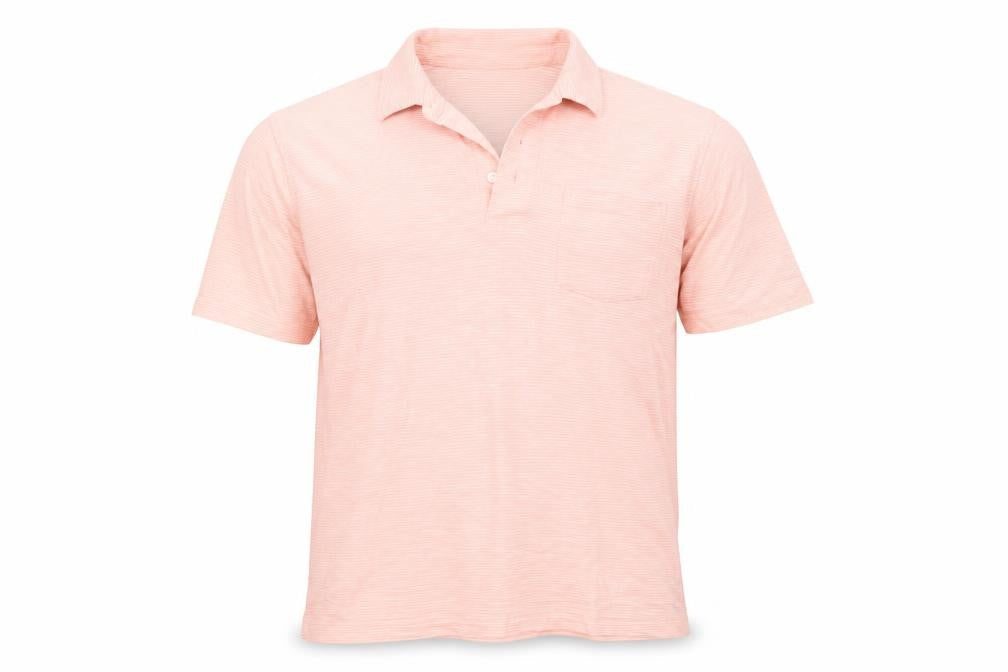 Lands' End Men's Pink S Striped Polo Shirt