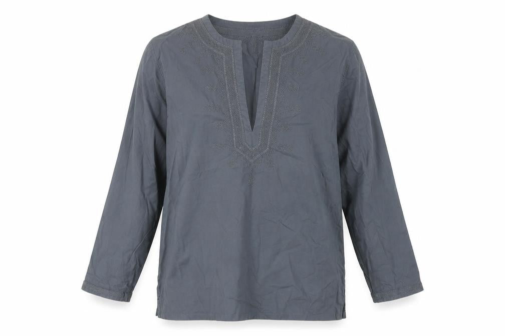 GAP Women's Grey Embroidered Blouse M