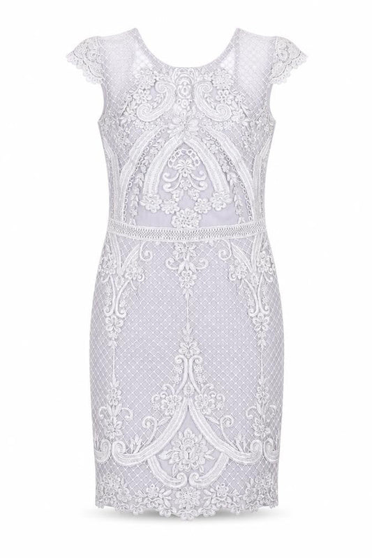 Lipsy Women's Grey Lace Bodycon Dress Size 12