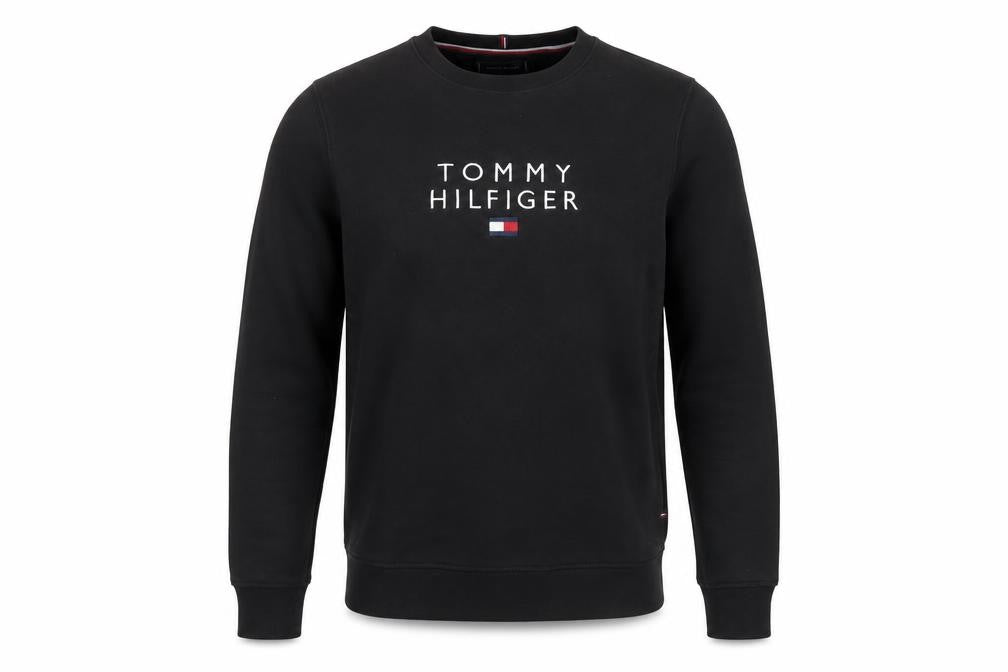 Tommy Hilfiger Men's Black S Pullover Sweatshirt, Logo