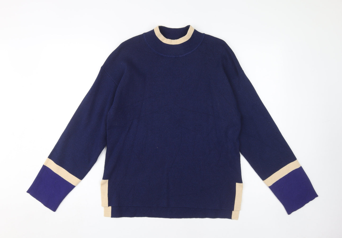 Jasper Conran Women's Blue Pullover Size M Mock Neck Jumper