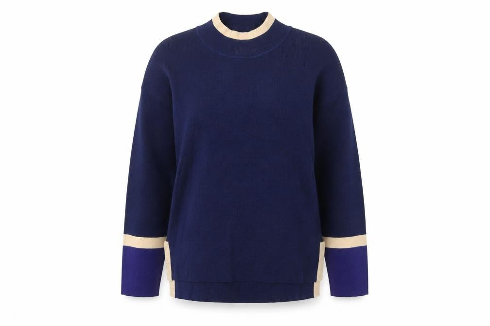 Jasper Conran Women's Blue Pullover Size M Mock Neck Jumper