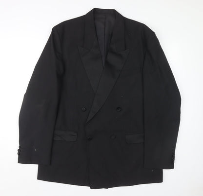 Centaur Men's Black 44 Long Double-Breasted Tuxedo Blazer