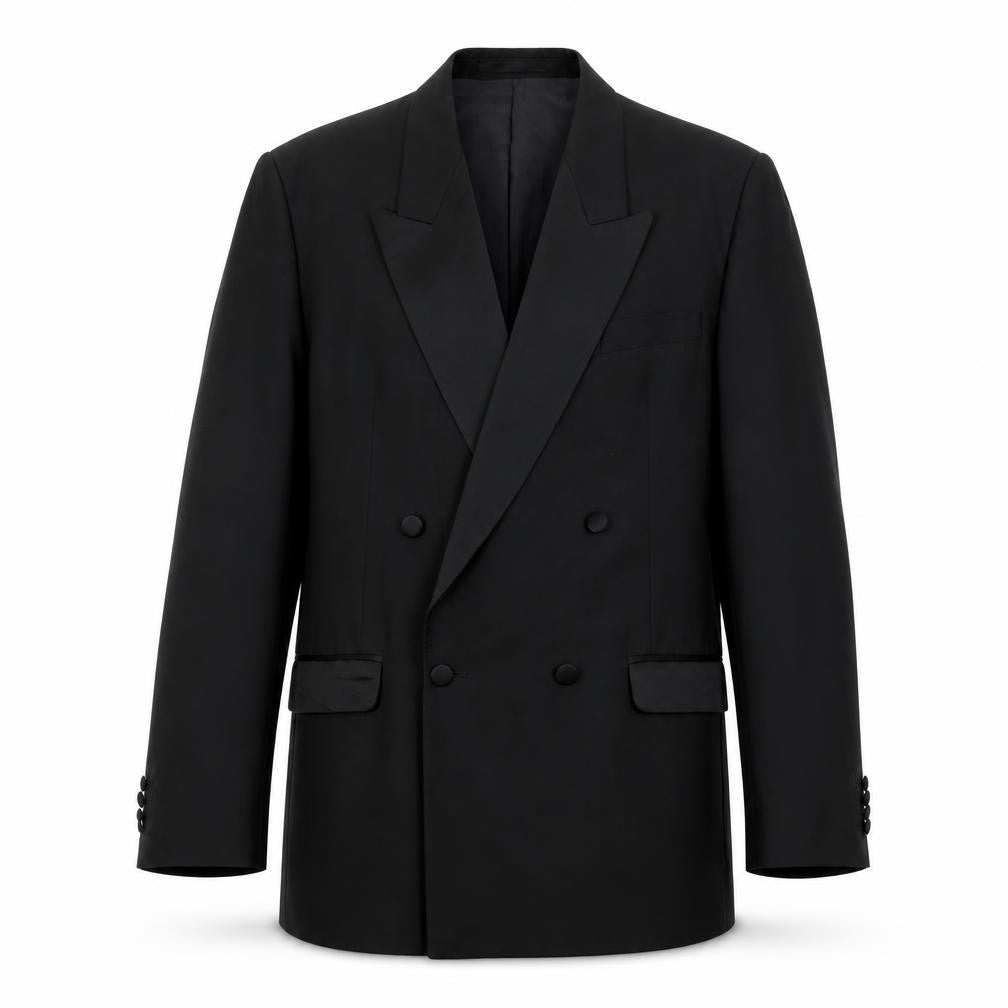 Centaur Men's Black 44 Long Double-Breasted Tuxedo Blazer