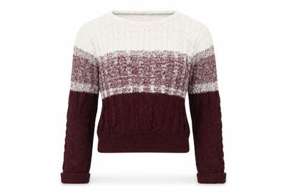 SC&CO Women's Multicoloured Cable-Knit Jumper Size 12