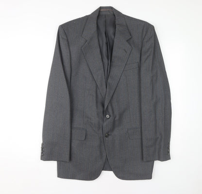 Centaur Men Grey Wool Blazer - Size 40R