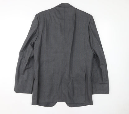 Centaur Men Grey Wool Blazer - Size 40R