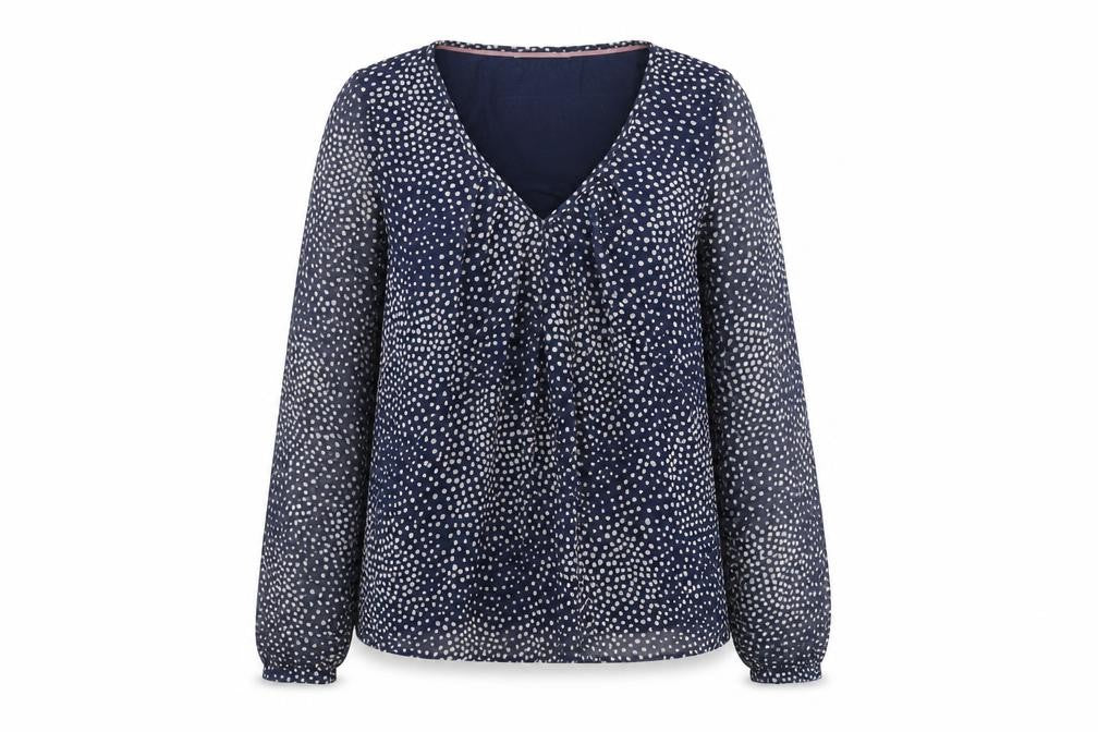 Boden Women's Blue Polka Dot Blouse, UK 6, Tunic Style