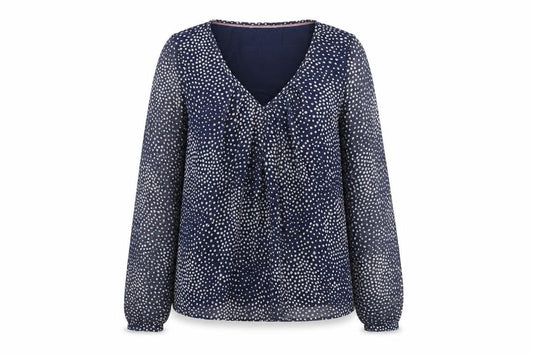 Boden Women's Blue Polka Dot Blouse, UK 6, Tunic Style