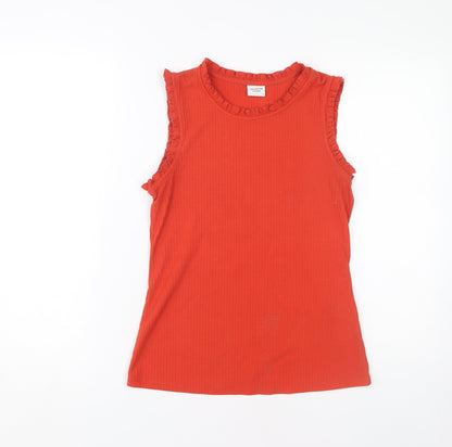Additional front view of Jacqueline de Yong Women's Red Sleeveless Tank Top