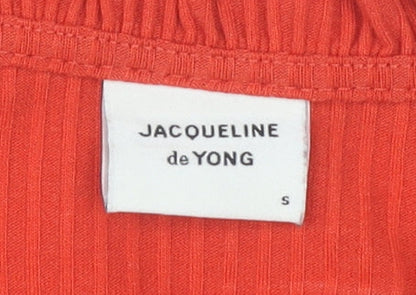 Close-up detail of Jacqueline de Yong Women's Red Sleeveless Tank Top