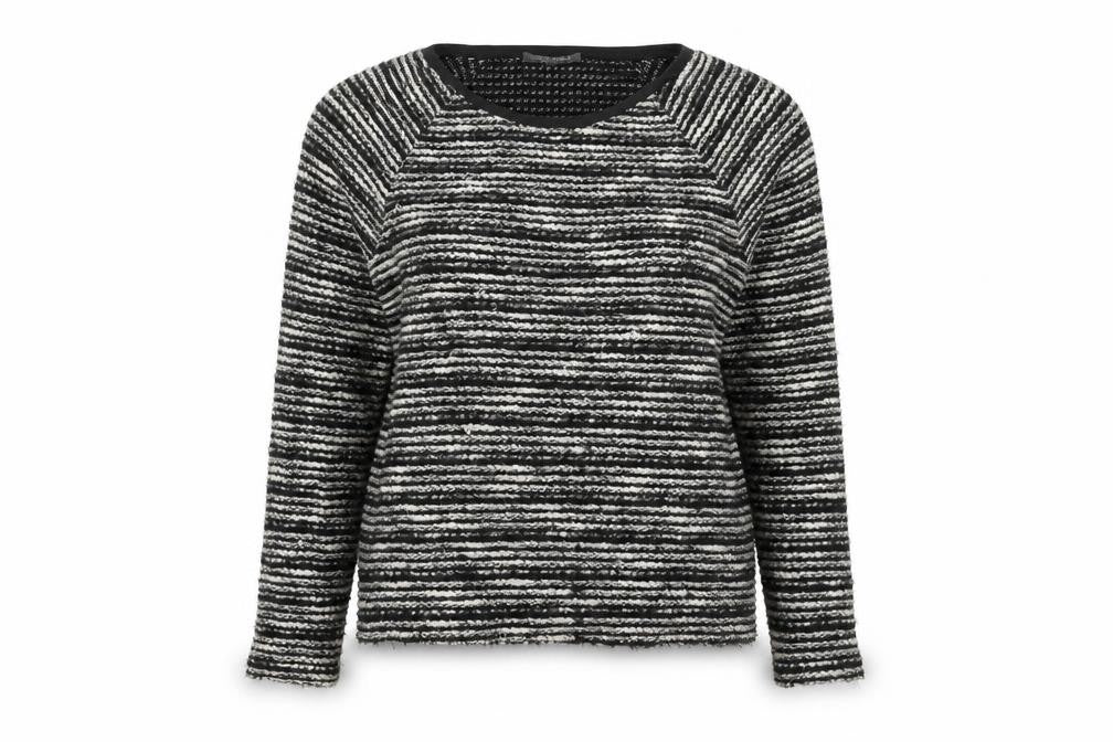 Laura Ashley Women's Black Striped Jumper UK 14
