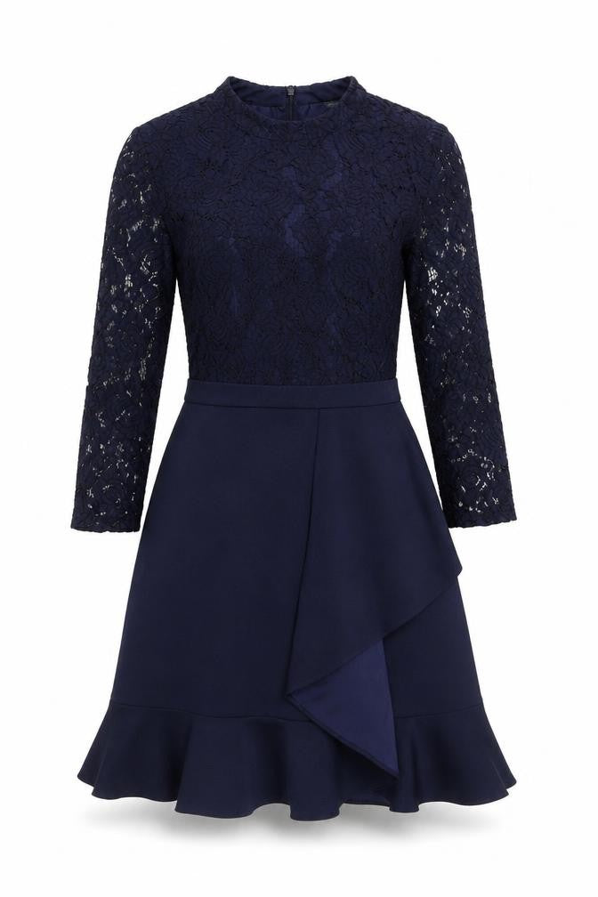 Oasis Women's Blue Short Lace Dress Size 8