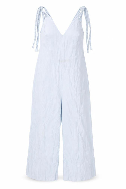 Topshop Women Blue Jumpsuit Size 4 Sleeveless Wide-Leg