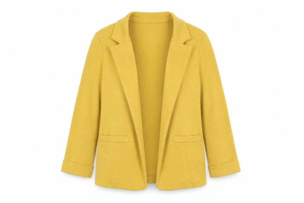 New Look Women's Yellow Blazer, Size 8, Regular Knit