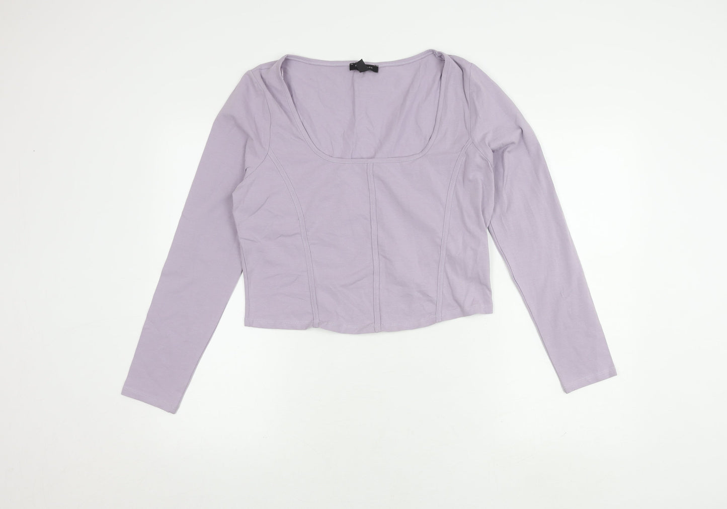 New Look Women's Purple Cotton Long Sleeve Top Size 16