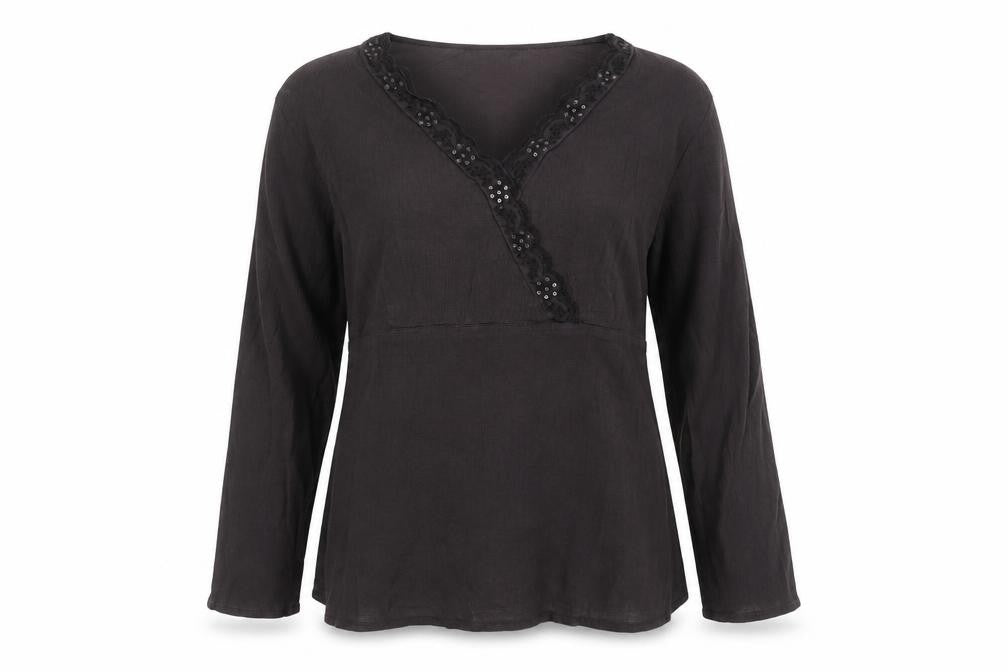 Bonmarché Women's Brown V-Neck Sequin Tunic Size 18