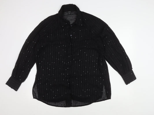 Next Women's Black Sequin Blouse - Size 12