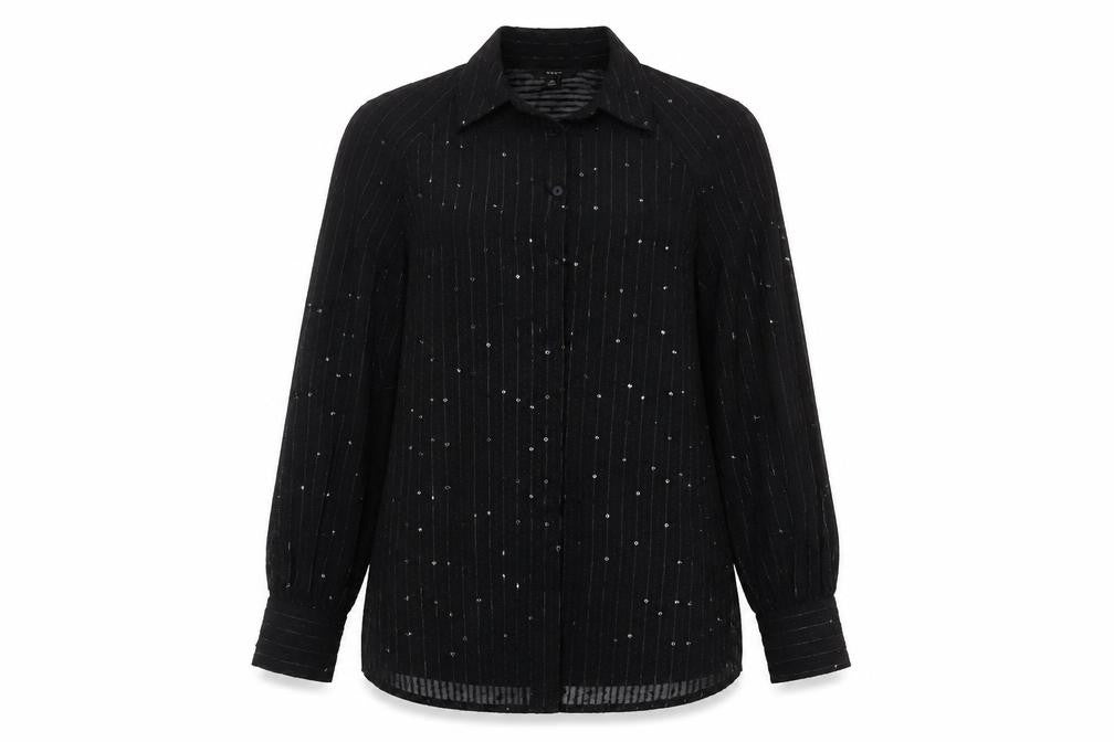 Next Women's Black Sequin Blouse - Size 12