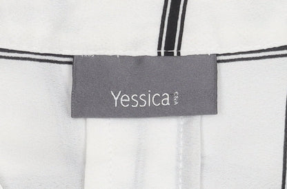 Yessica Women's White Check Blouse 3/4 Sleeve