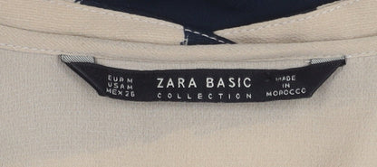 Zara Women's Multicoloured Striped Button-Up Shirt M