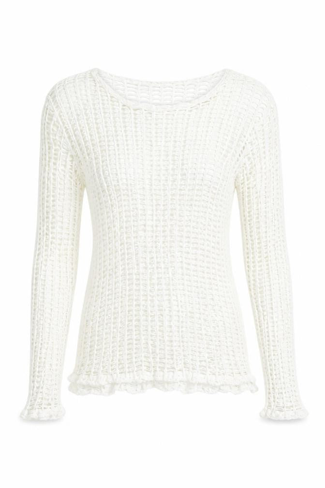 Zara Trafaluc Women's White Crochet Top Size 8