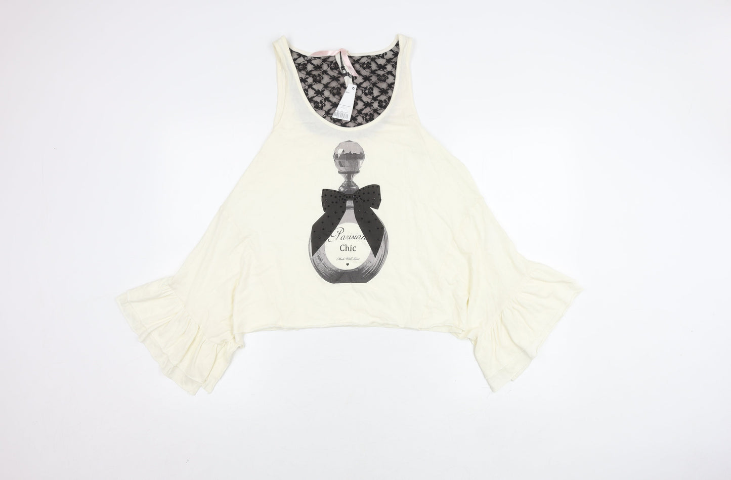 Next Women Ivory Cropped Bow Blouse