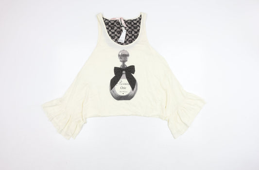 Next Women Ivory Cropped Bow Blouse