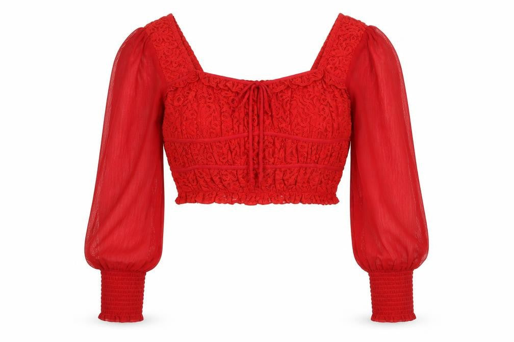Miss Selfridge Women's Red Cropped Top UK 10